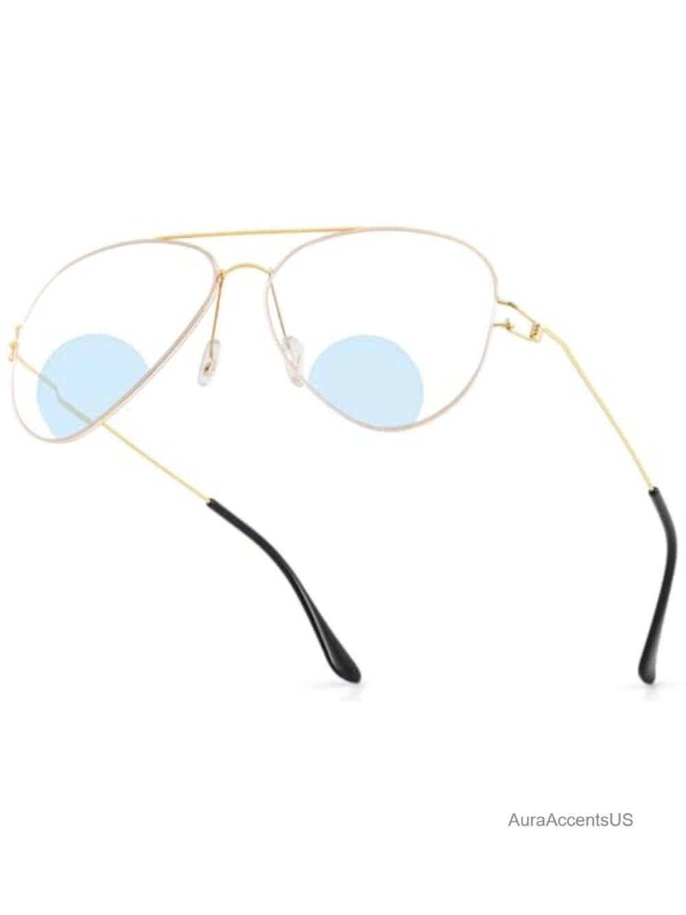 Unisex Aviator Bifocal Reading Glasses Blue Light Blocking Metal Frame